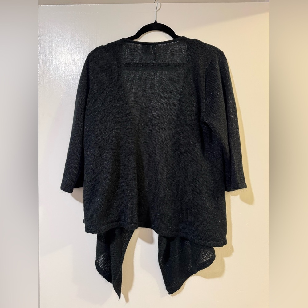Z Cavari Co shrug bolero cardigan black shimmer 3/4 sleeve 1x - Picture 3 of 6